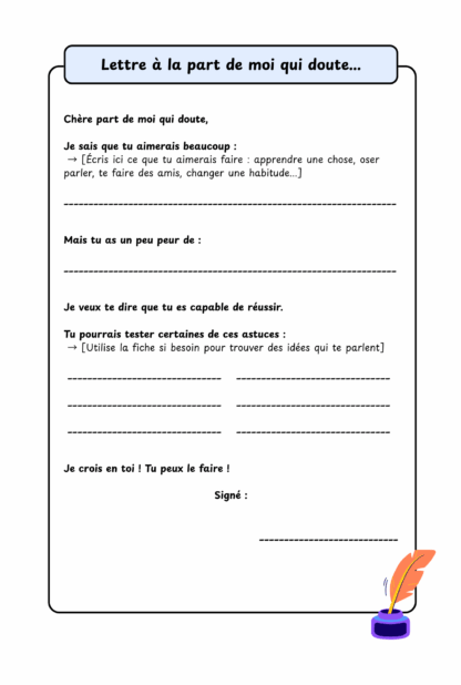 Dossier pédagogique (pdf à imprimer) "La princesse qui n'arrivait pas à écrire" - Thème "Te faire confiance" – Image 6
