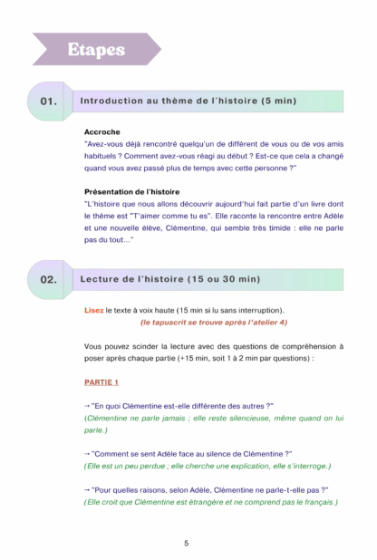 Dossier pédagogique (pdf à imprimer) "Adèle et la nouvelle élève" - Thème "T'aimer comme tu es" – Image 5